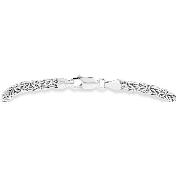 Italian 925 Sterling Silver Byzantine Link Chain Bracelet 7in Women Teens - Picture 2 of 6